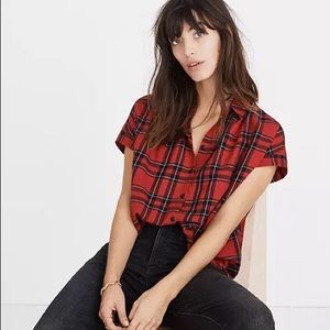 Madewell Central Shirt in Red Dahl Plaid